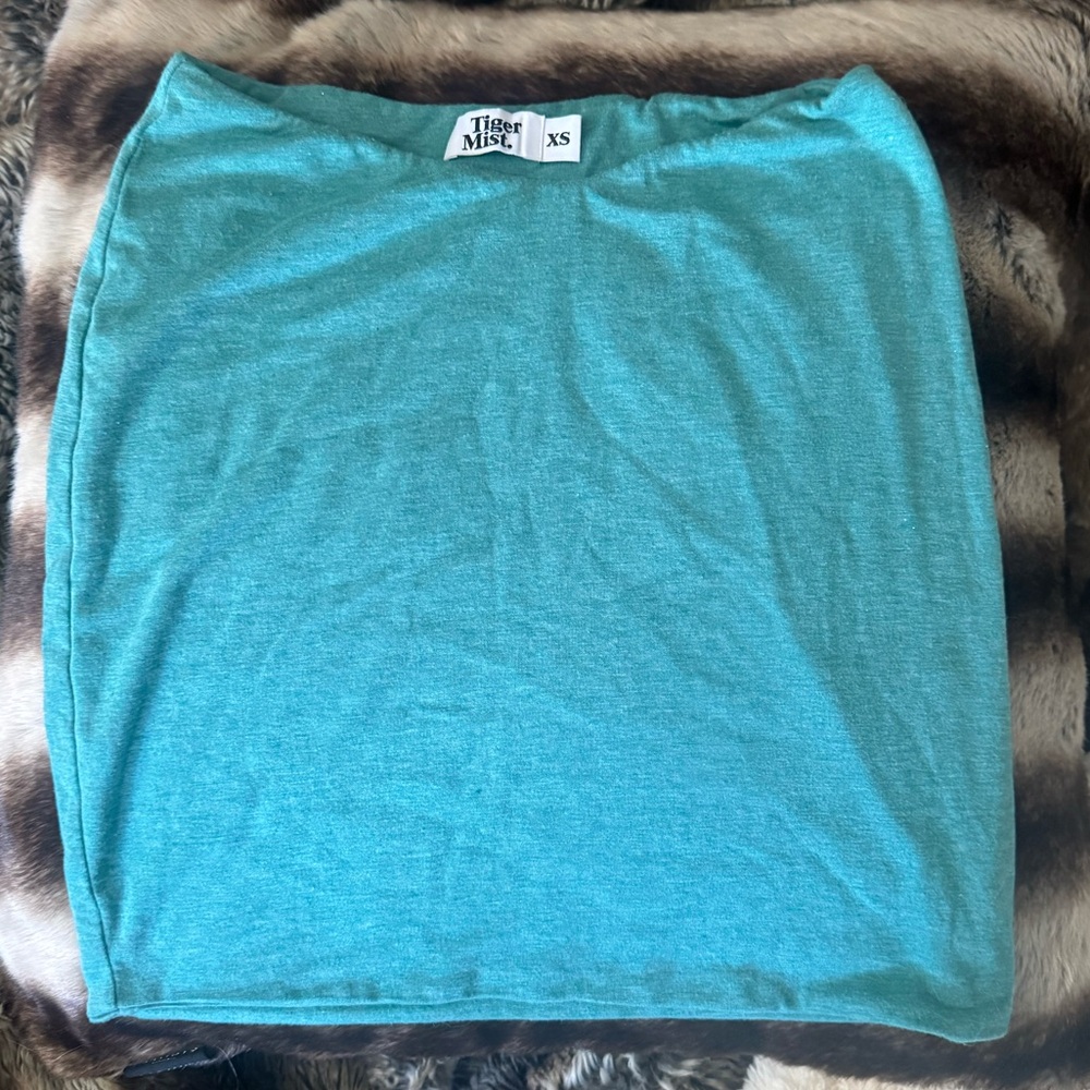 Tiger Mist Teal Mini Skirt